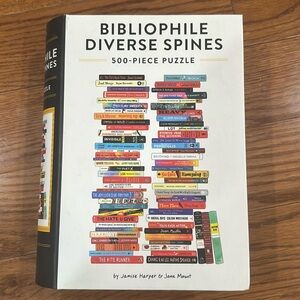 Bibliophile Diverse Spines Puzzle 500 Piece Jigsaw Games Books
